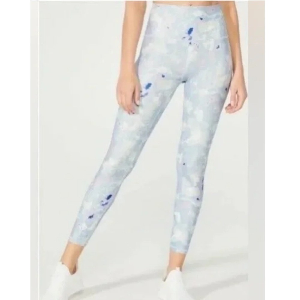 Wildfox Sweat Leggings Womens S Blue Excellent Watercolor High Waist Pocket